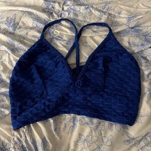 Women's Blue Textured Bralette